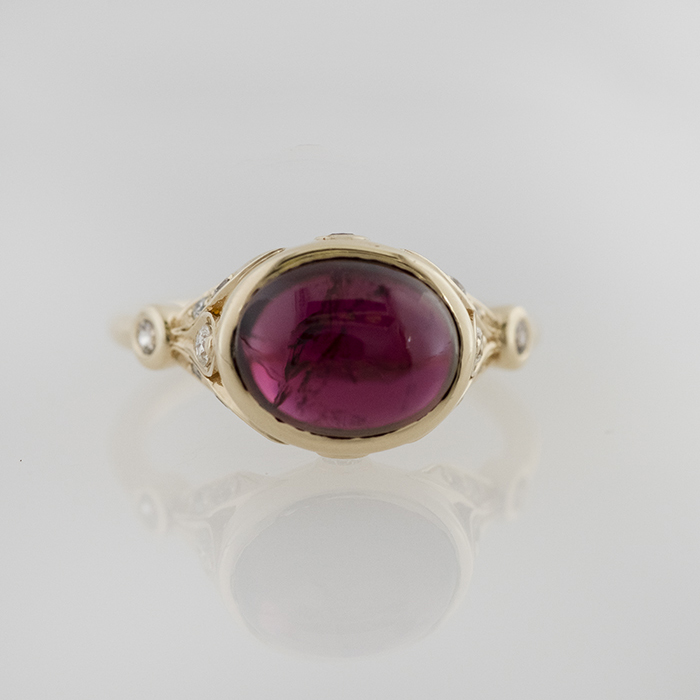 Rubellite Tourmaline in Yellow Gold
