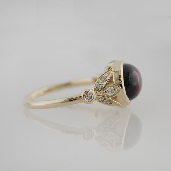 Rubellite Tourmaline in Yellow Gold