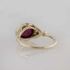 Rubellite Tourmaline in Yellow Gold