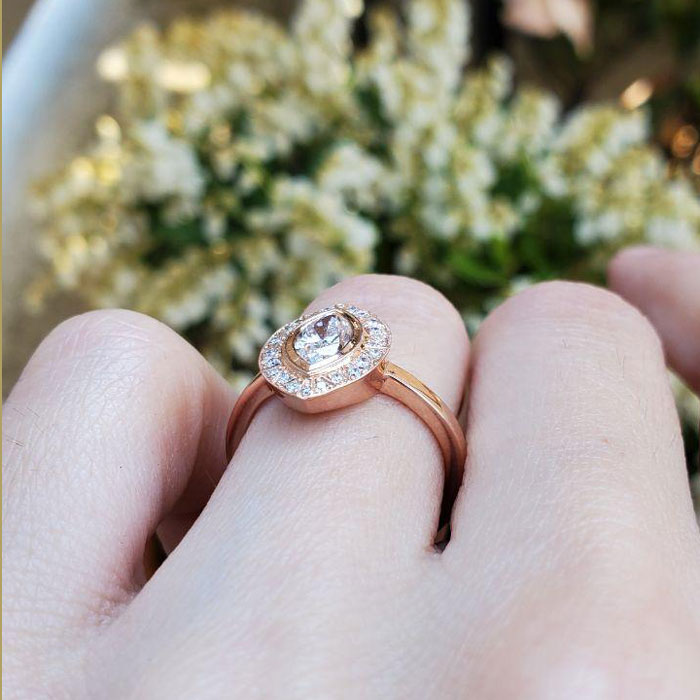 Marquise Diamond Halo in Rose Gold - Image 3