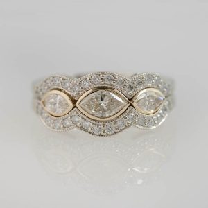 Three Marquise Diamond in 14K White Gold