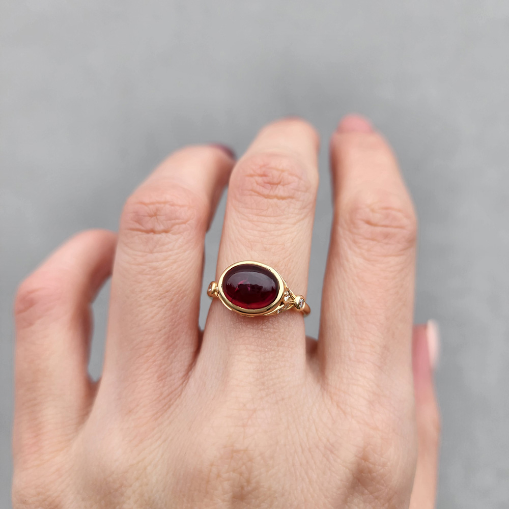 Rubellite Tourmaline in Yellow Gold