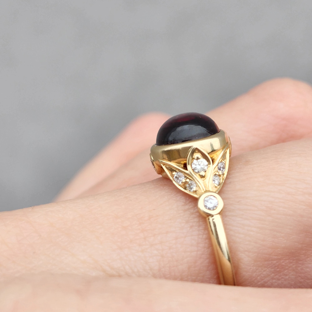 Rubellite Tourmaline in Yellow Gold