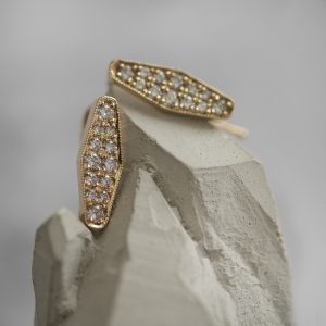 Pave Diamond Earrings in 14K Yellow Gold
