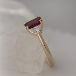 ruby with half moon diamonds