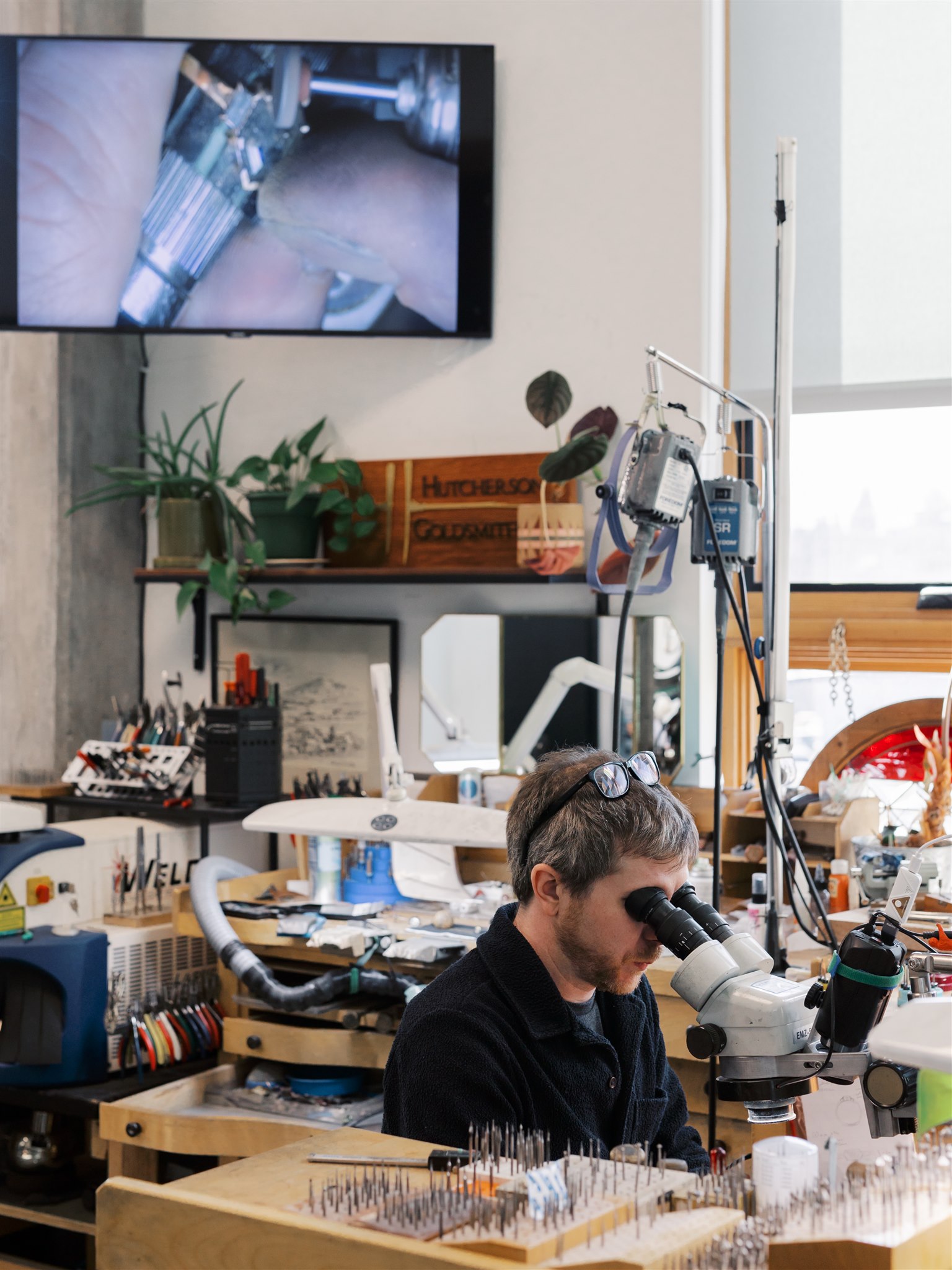 Dustin Hutcherson on the jeweler's bench